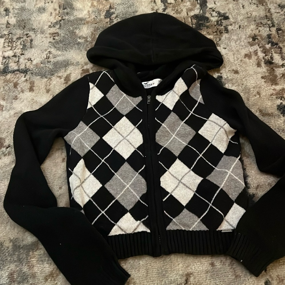 Juniors size extra small top with hoodie by Hollister